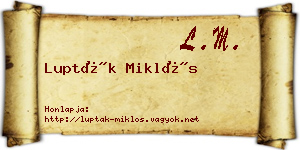 Lupták Miklós névjegykártya